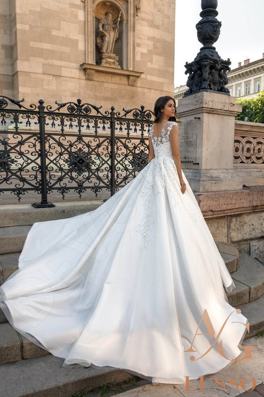 Ridley A-line Jewel Ivory Wedding dress