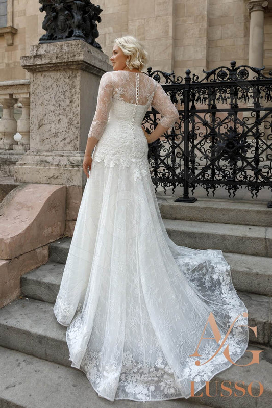 Braan A-line V-neck Ivory Wedding dress