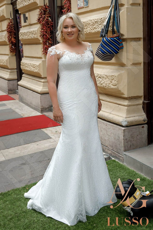 Castel Trumpet/Mermaid Illusion Ivory Wedding dress
