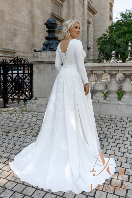 Elikson A-line Illusion Ivory Wedding dress