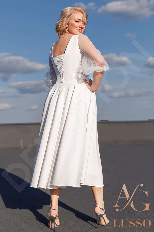 Mekeda A-line Illusion Ivory Wedding dress