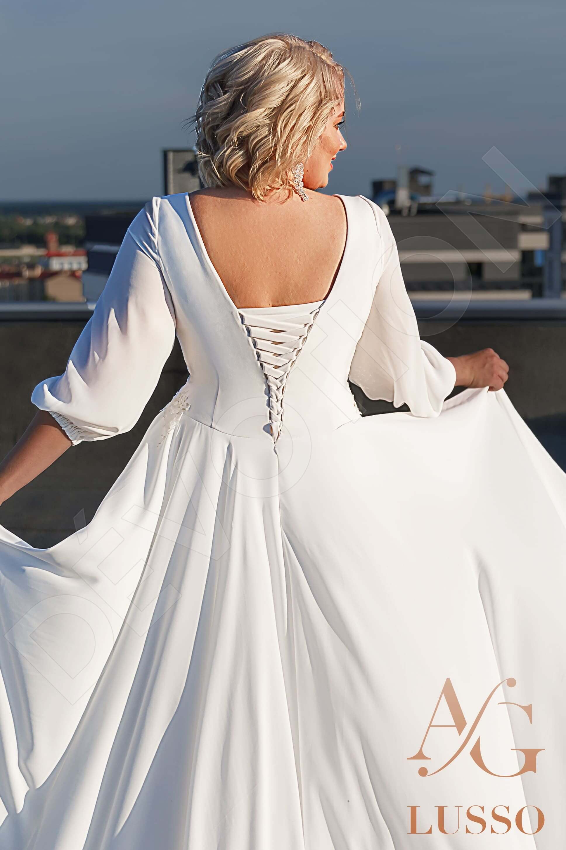 Orli A-line Illusion Ivory Wedding dress