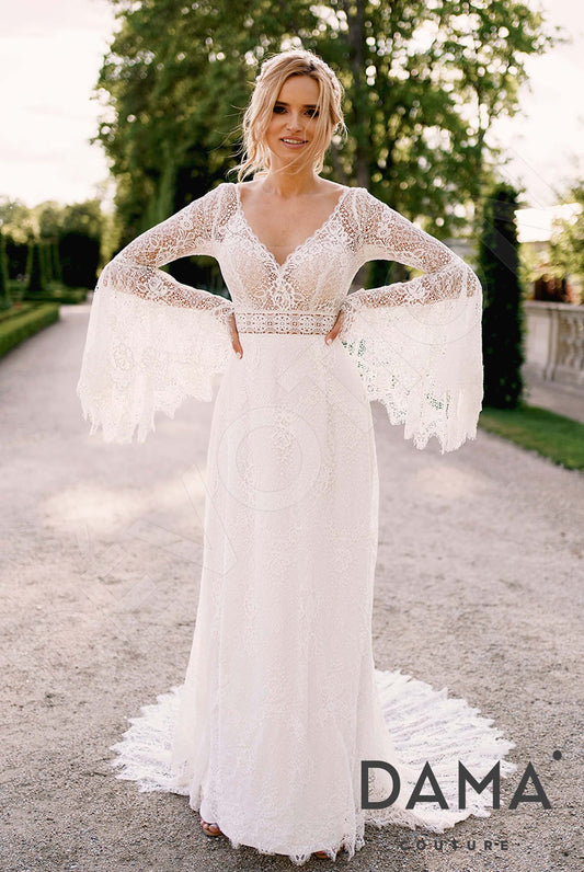 Jeneffer A-line V-neck Ivory Wedding dress