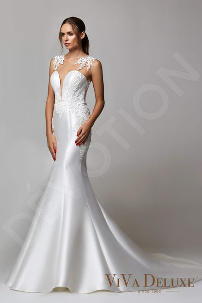Angel Illusion back Trumpet/Mermaid Sleeveless Wedding Dress Front