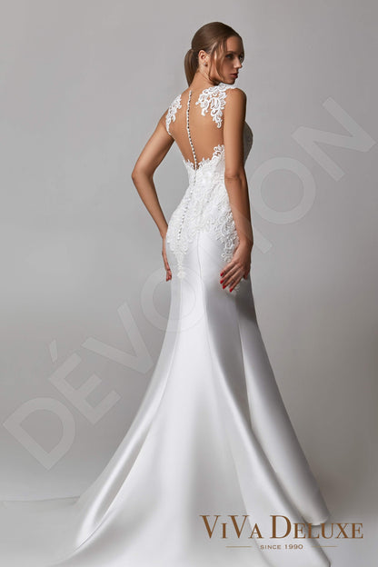 Angel Illusion back Trumpet/Mermaid Sleeveless Wedding Dress Back