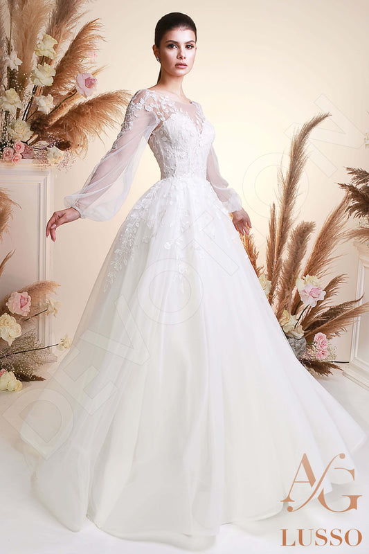 Suri A-line Jewel Ivory Wedding dress
