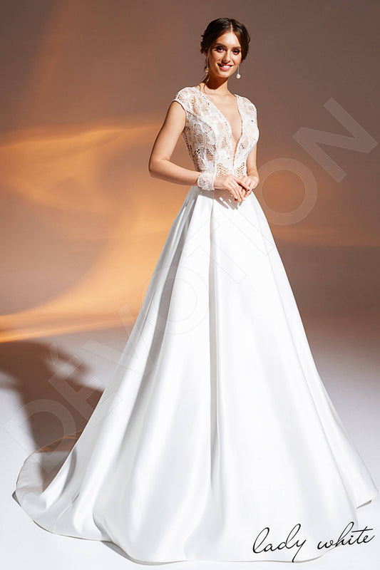 Anipe A-line Illusion Ivory Wedding dress