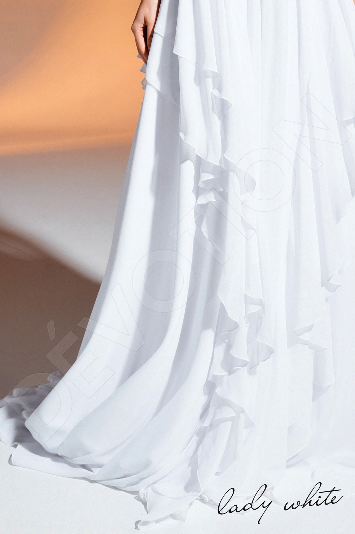 Bahini A-line Jewel White Wedding dress