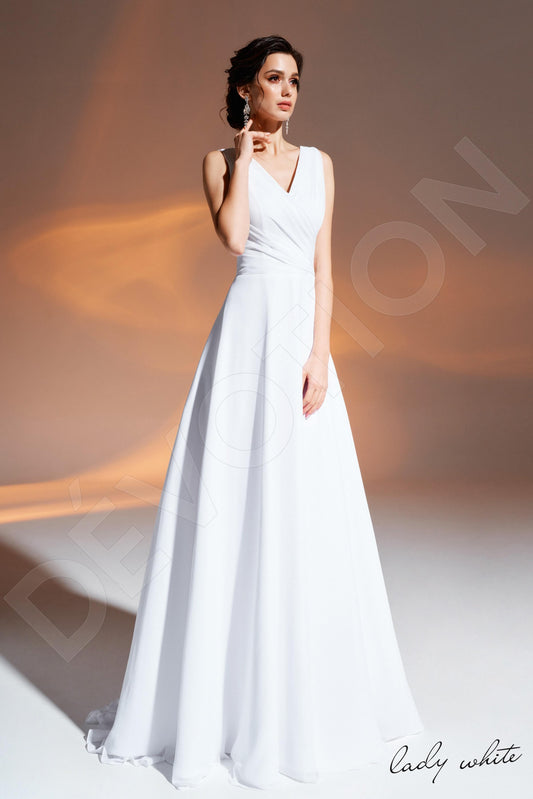 Monifa A-line V-neck White Wedding dress
