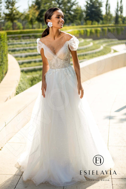 Ester A-line Illusion Milk Wedding dress