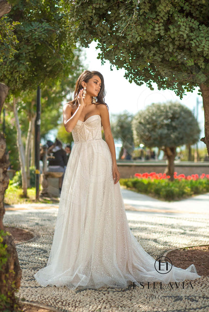 Debbie Open back A-line Long sleeve Wedding Dress 4