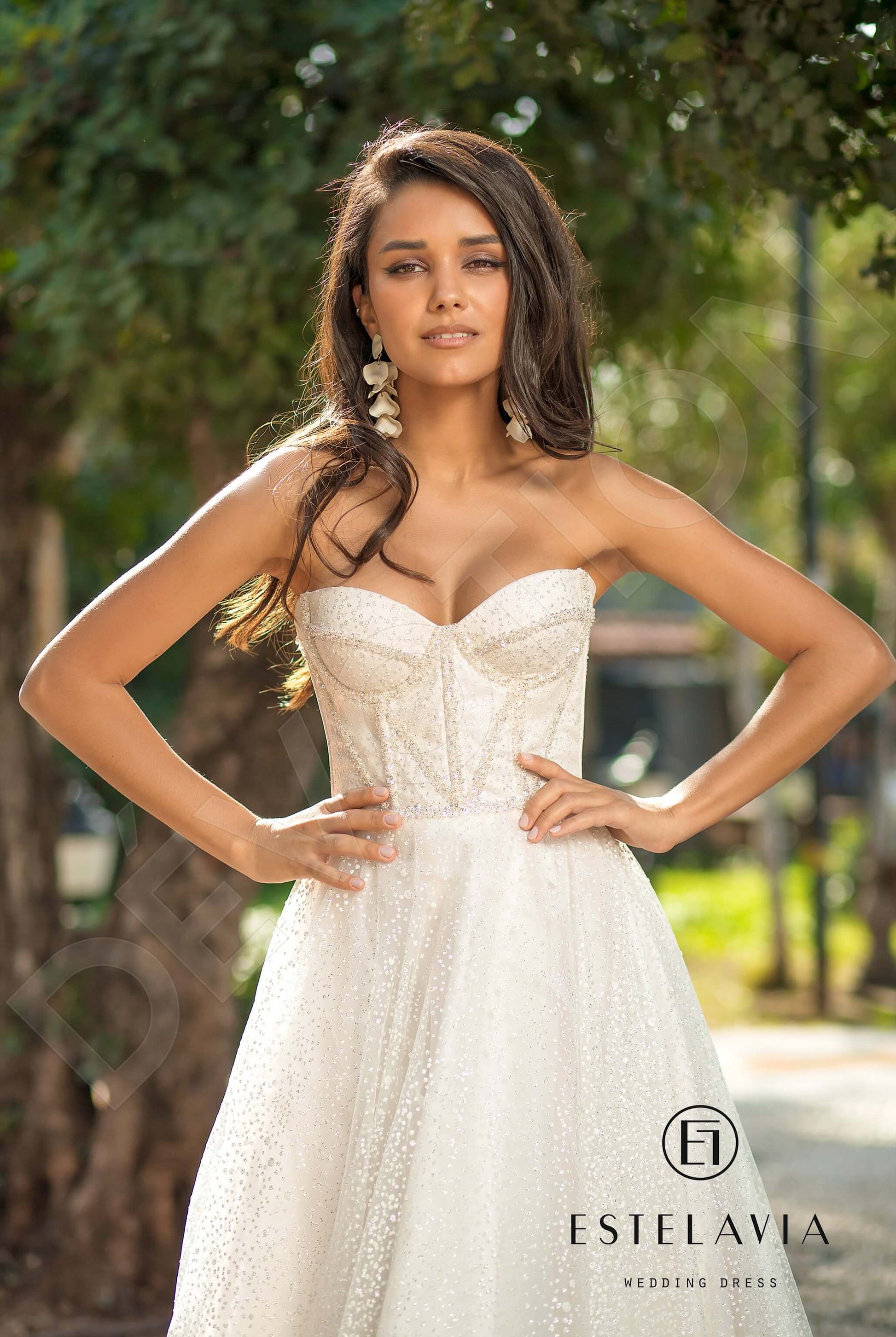 Debbie A-line Sweetheart Milk Cappuccino Wedding dress