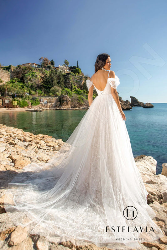 Fiona A-line Sweetheart Milk Cappuccino Wedding dress