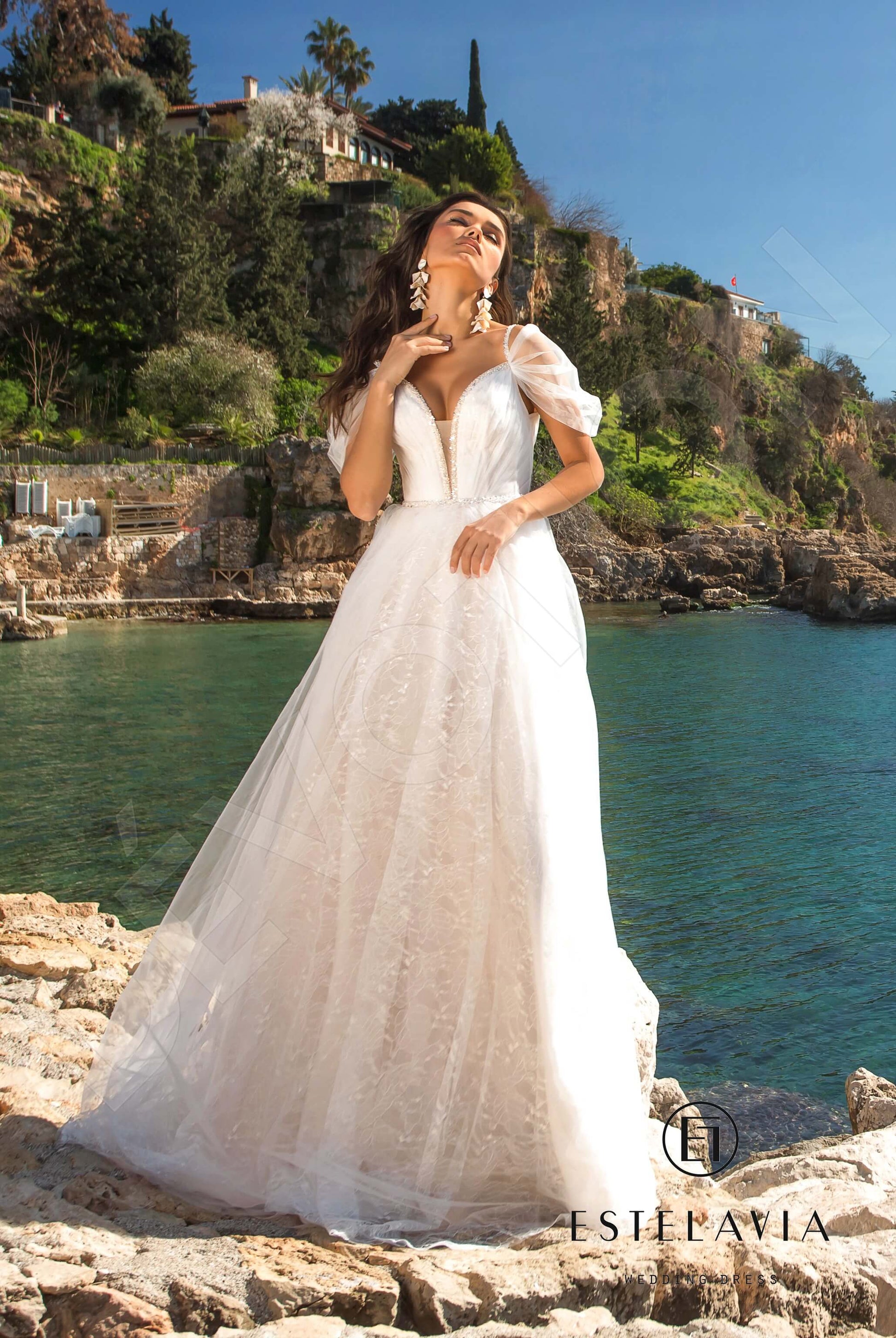 Fiona A-line Sweetheart Milk Cappuccino Wedding dress