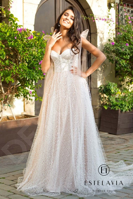 Paolina A-line Sweetheart Milk Cappuccino Wedding dress