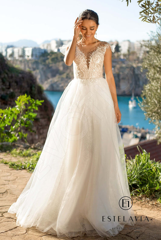 Connie A-line Illusion Milk Wedding dress