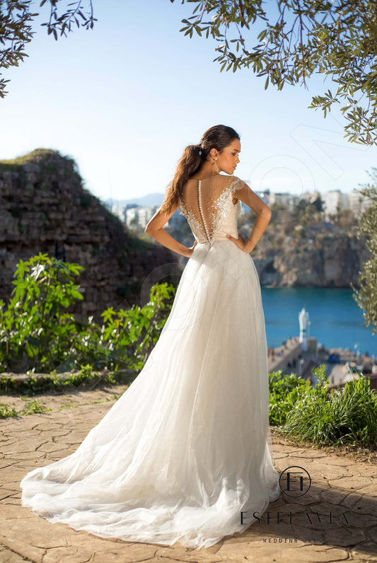Connie A-line Illusion Milk Wedding dress