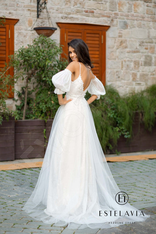 Britta A-line V-neck Milk Cappuccino Wedding dress