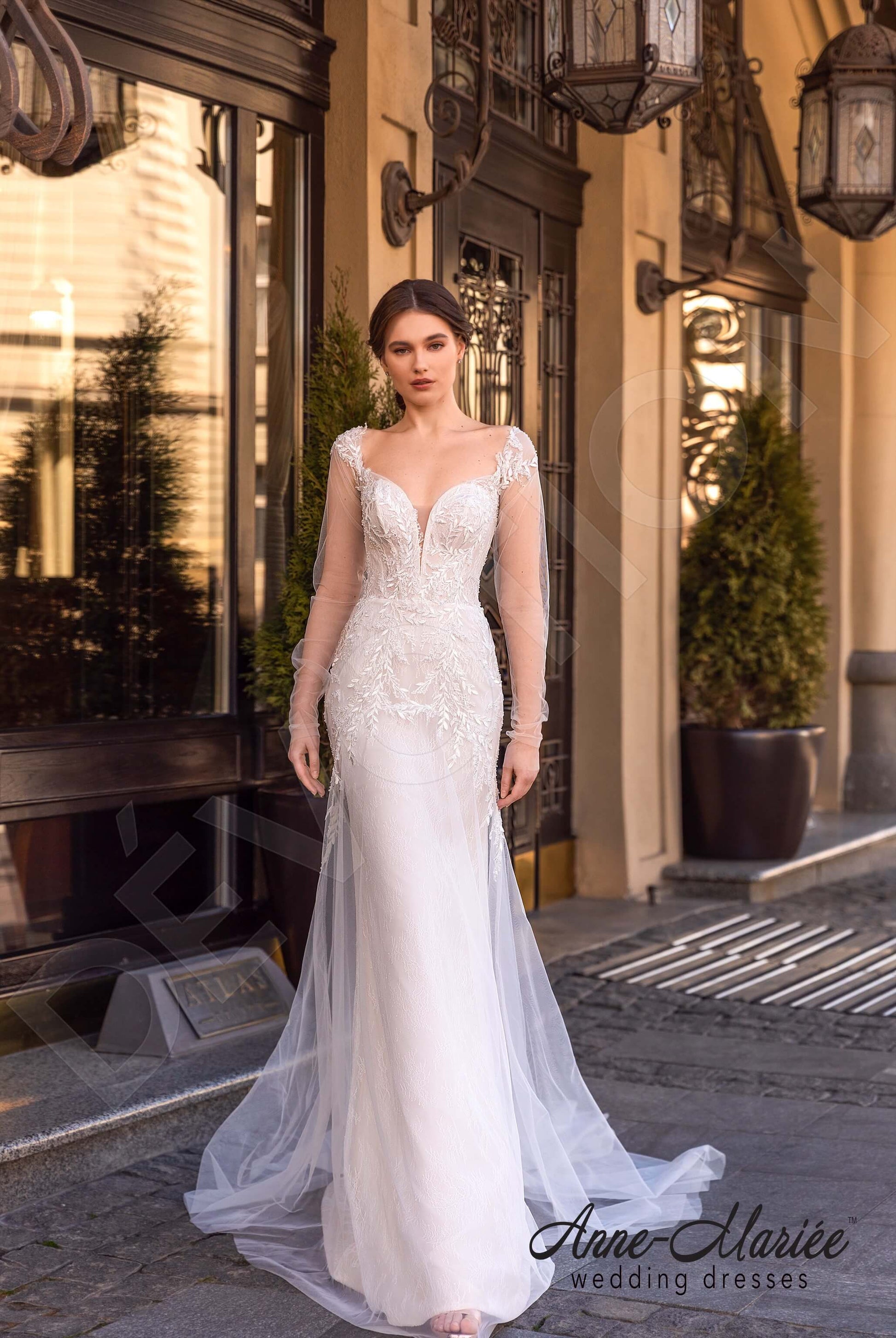 Astor Trumpet/Mermaid Sweetheart Milk Nude Wedding dress