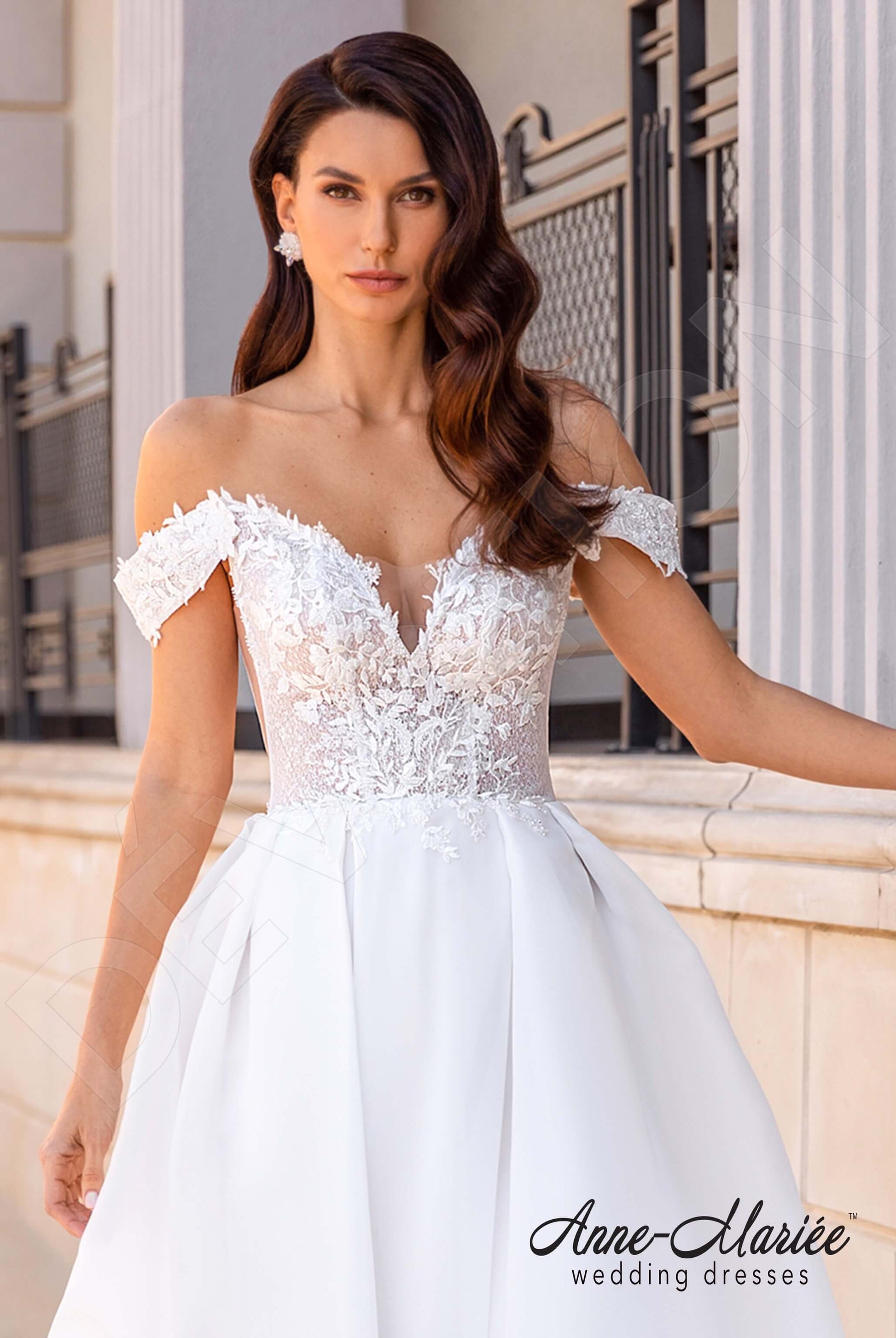 Felis A-line Off-shoulder/Drop shoulders Milk Wedding dress