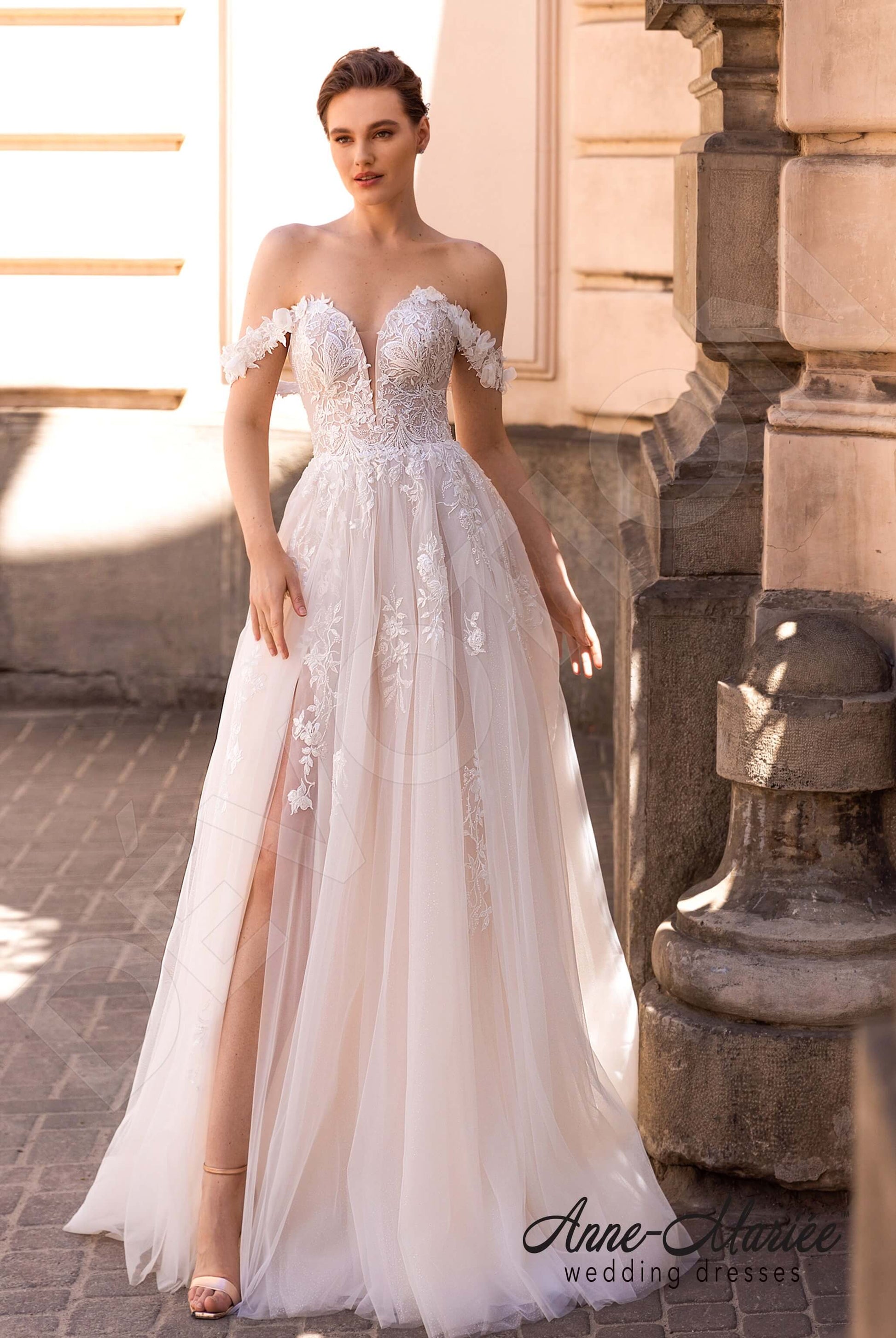 Arin A-line Sweetheart Milk PowderPink Wedding dress
